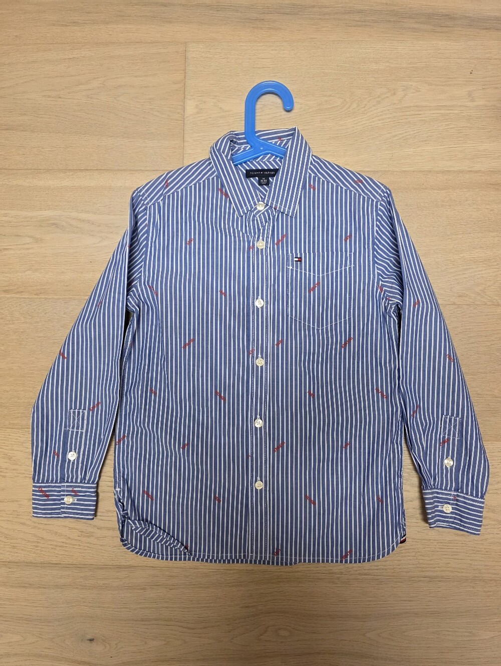 Tommy Hilfiger striped long-sleeve Button Down shirt With Logo Print  8 - 10 M